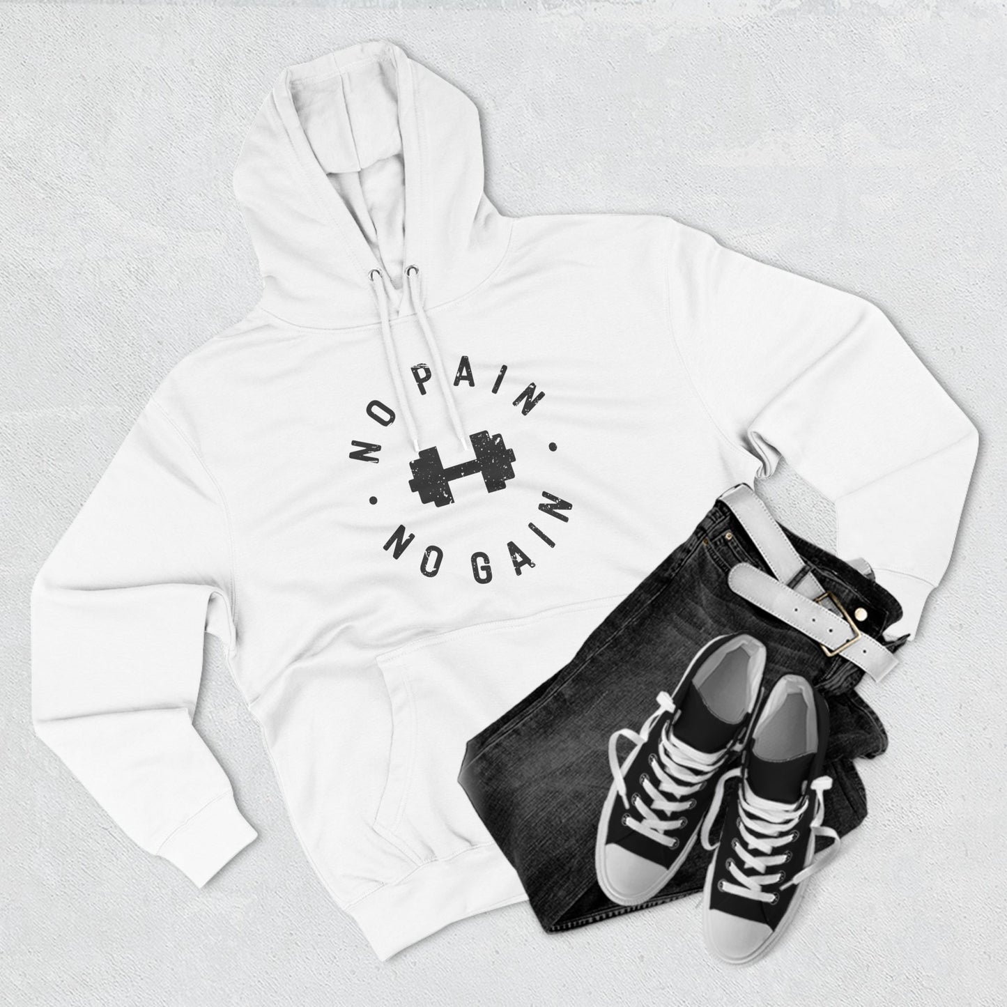 No Pain No Gain Hoodie - Three-Panel Fleece