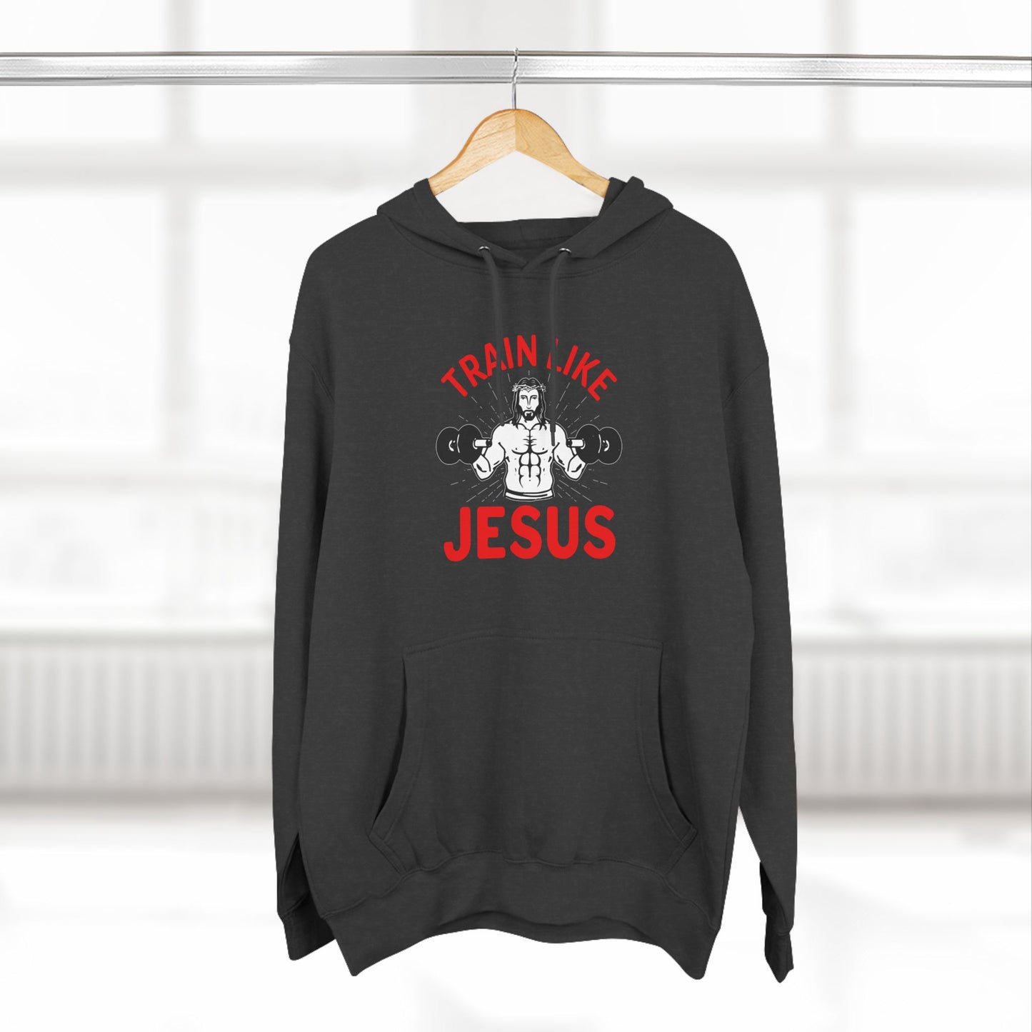 Train Like Jesus Hoodie - Three-Panel Fleece