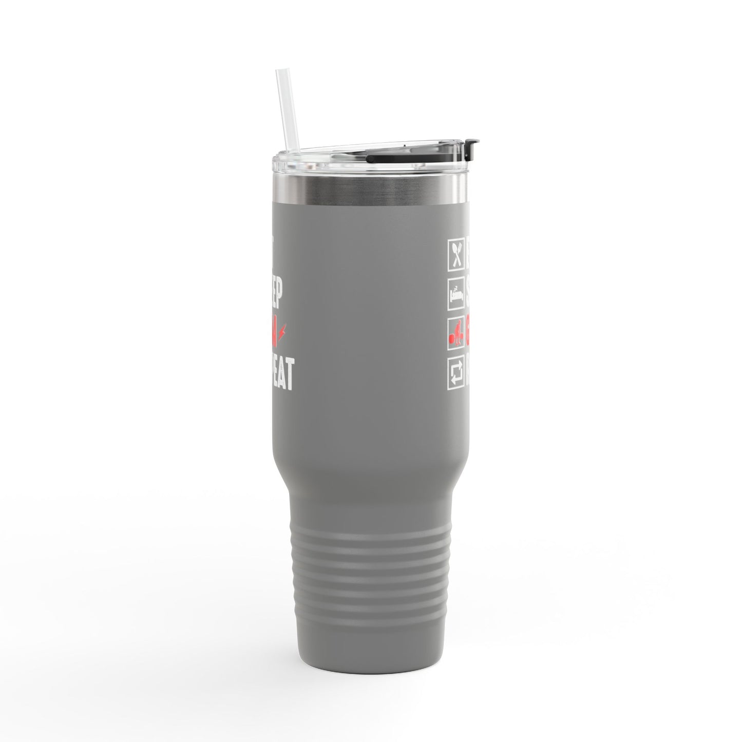 Eat Sleep Gym Repeat Insulated Travel Mug - 40oz