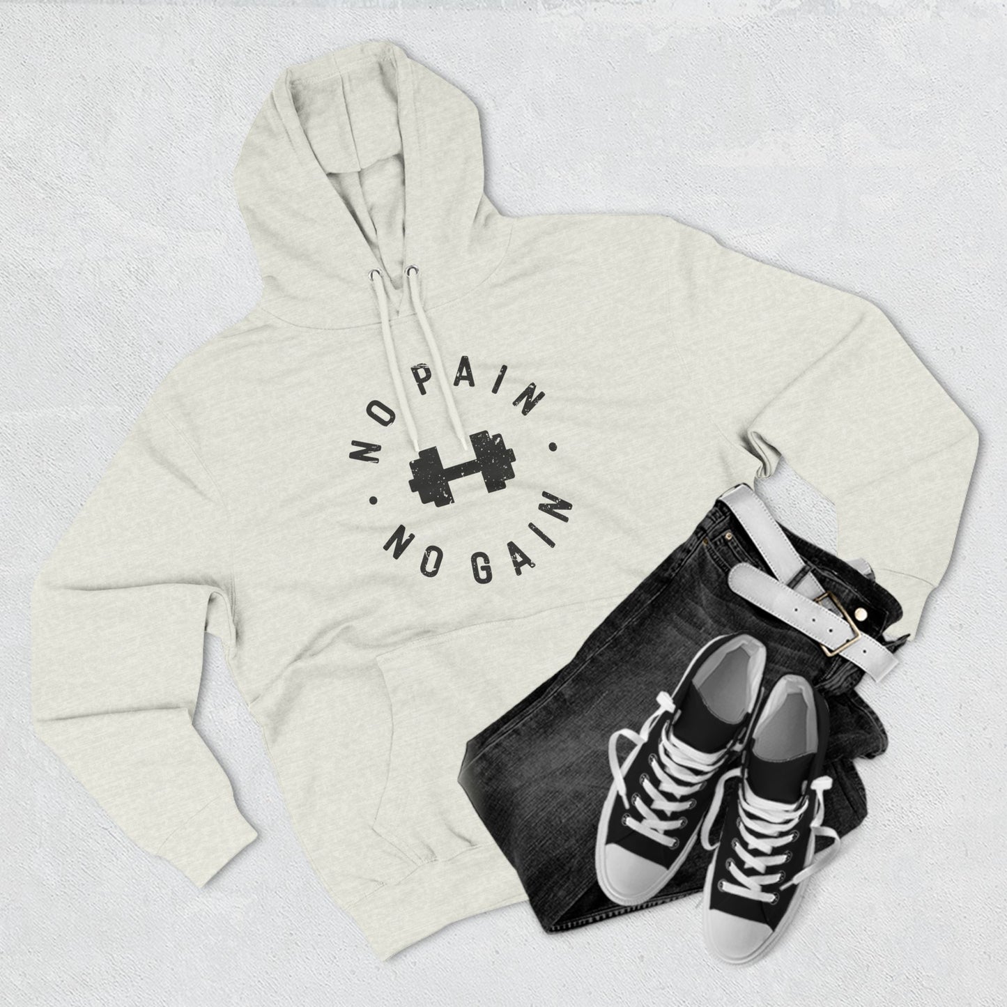 No Pain No Gain Hoodie - Three-Panel Fleece