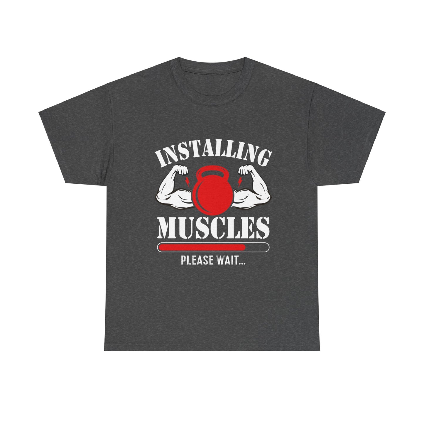 Installing Muscle Unisex Heavy Cotton Tee - Perfect for Gym Fans