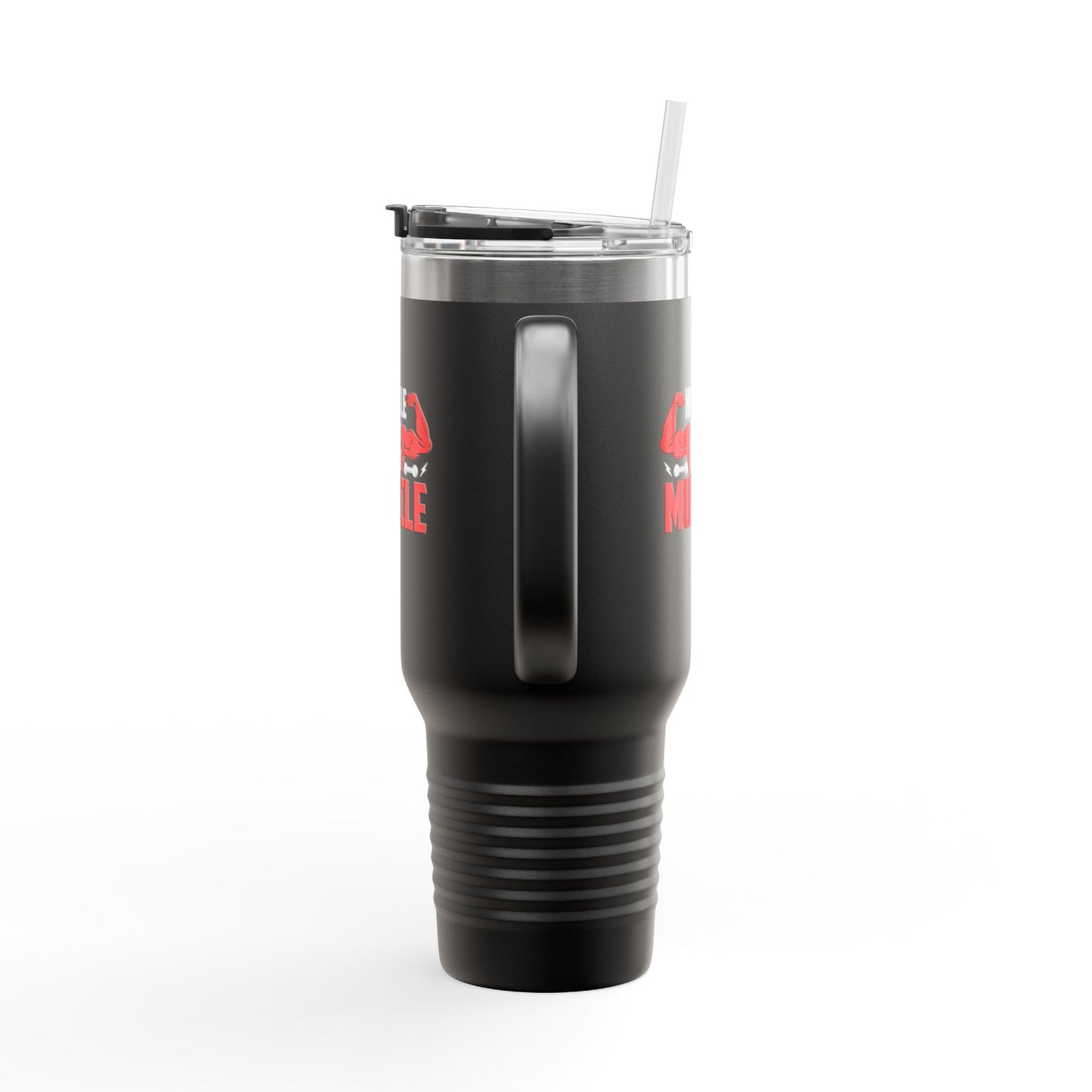 Hustle for That Muscle Insulated Travel Mug - 40oz Fitness Motive