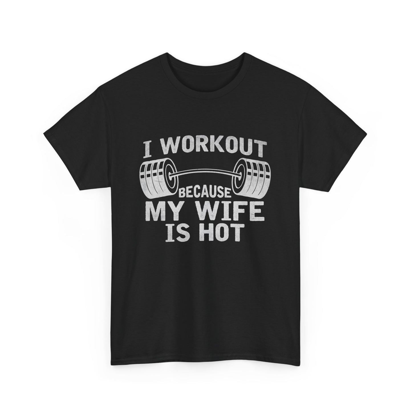 I Workout Unisex Heavy Cotton Tee - Perfect for Gym Fans