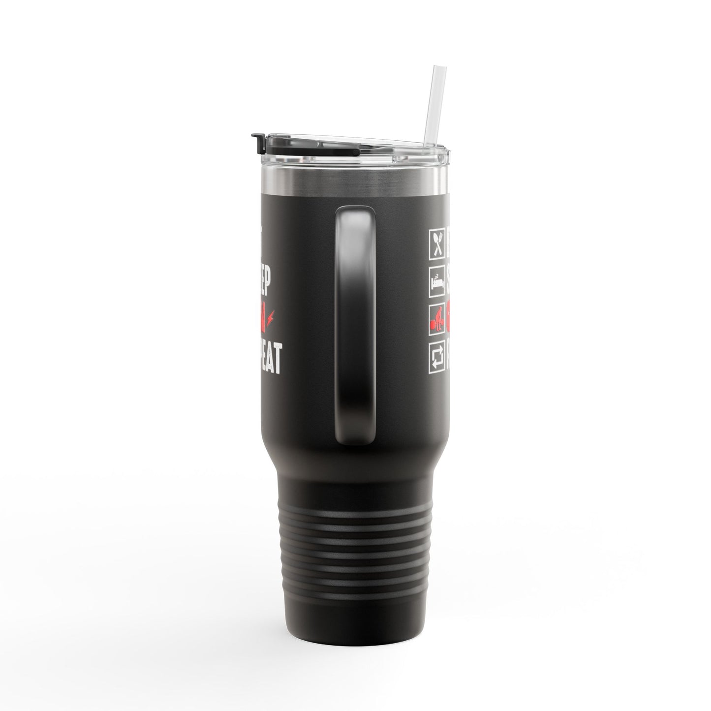 Eat Sleep Gym Repeat Insulated Travel Mug - 40oz