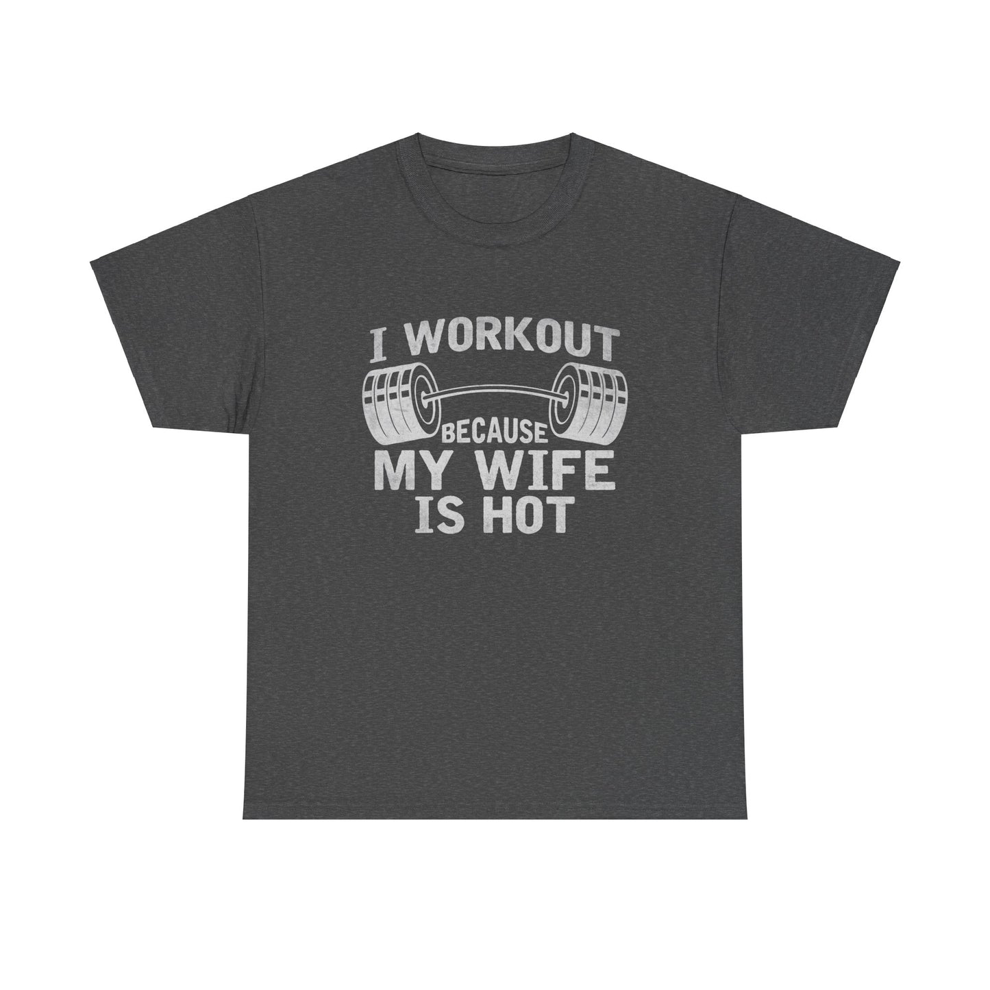 I Workout Unisex Heavy Cotton Tee - Perfect for Gym Fans