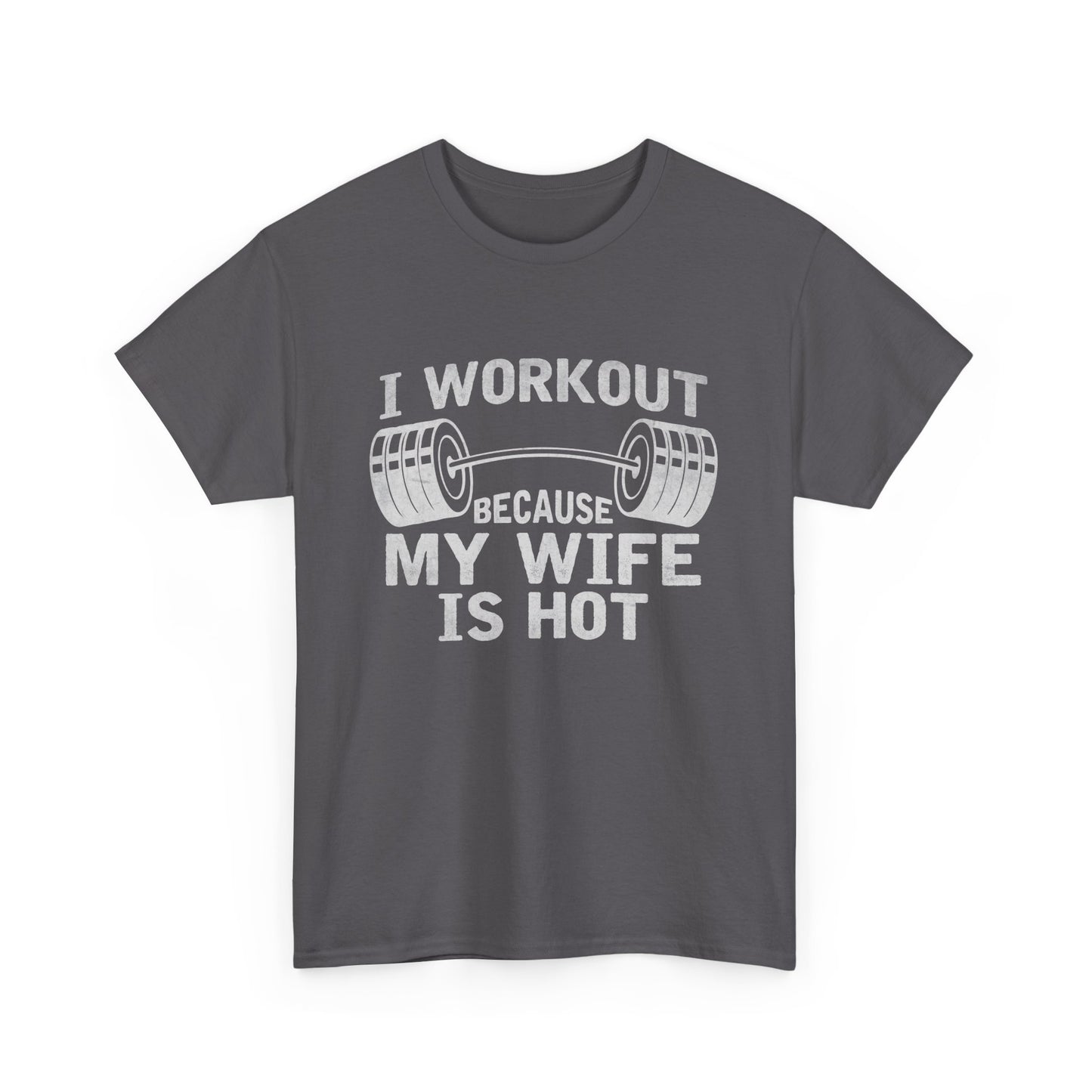 I Workout Unisex Heavy Cotton Tee - Perfect for Gym Fans