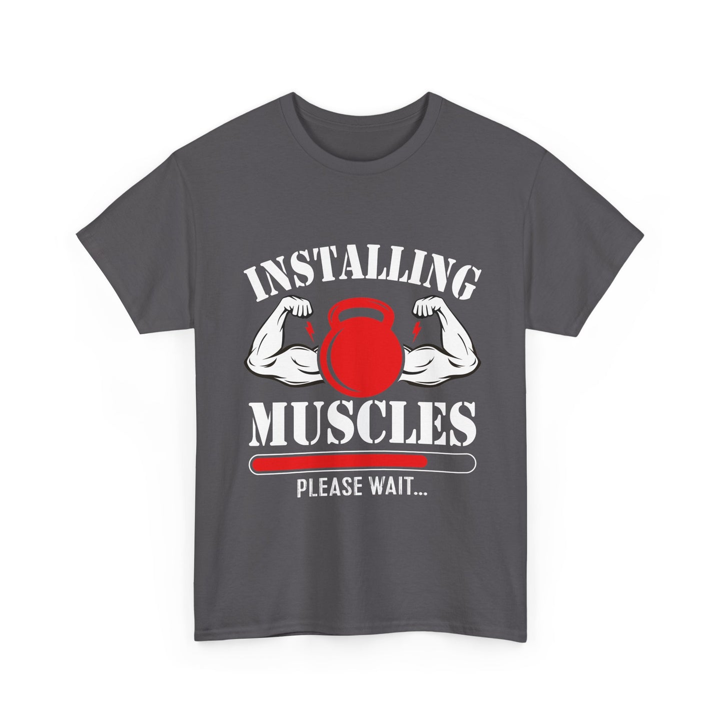 Installing Muscle Unisex Heavy Cotton Tee - Perfect for Gym Fans