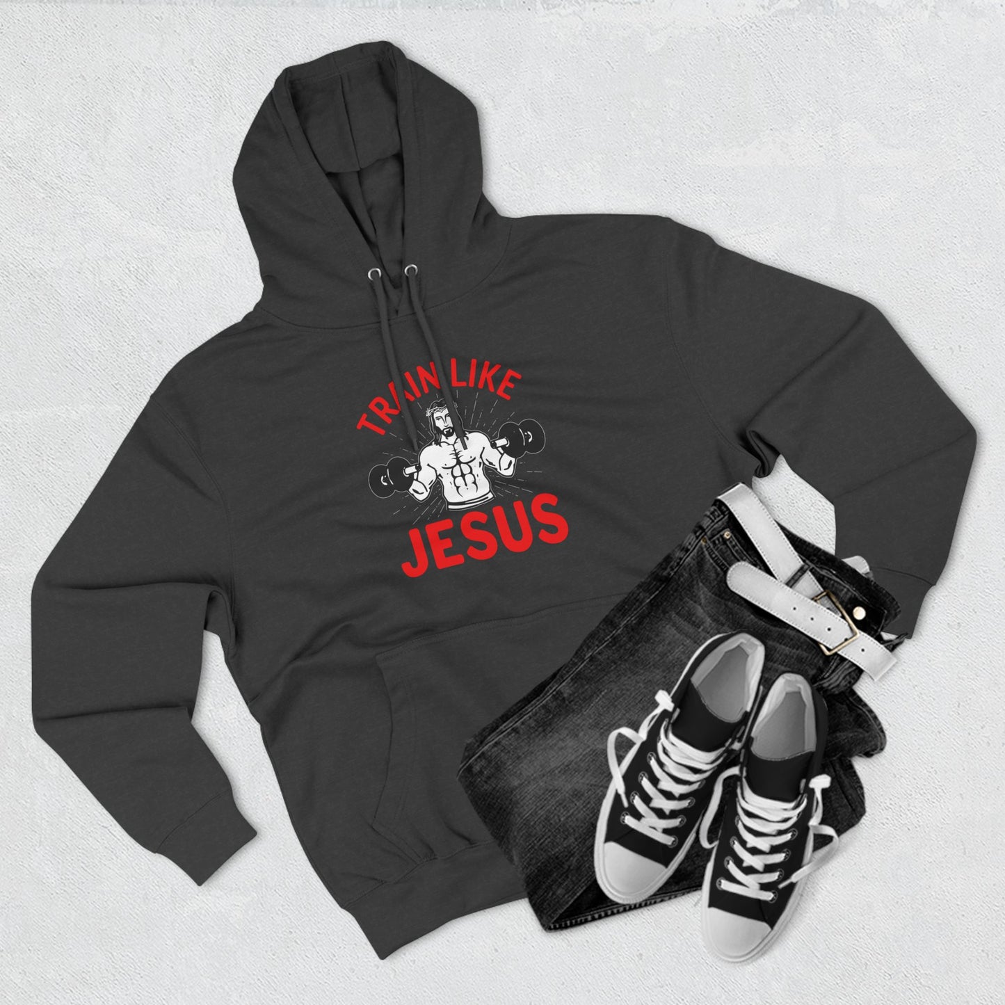 Train Like Jesus Hoodie - Three-Panel Fleece