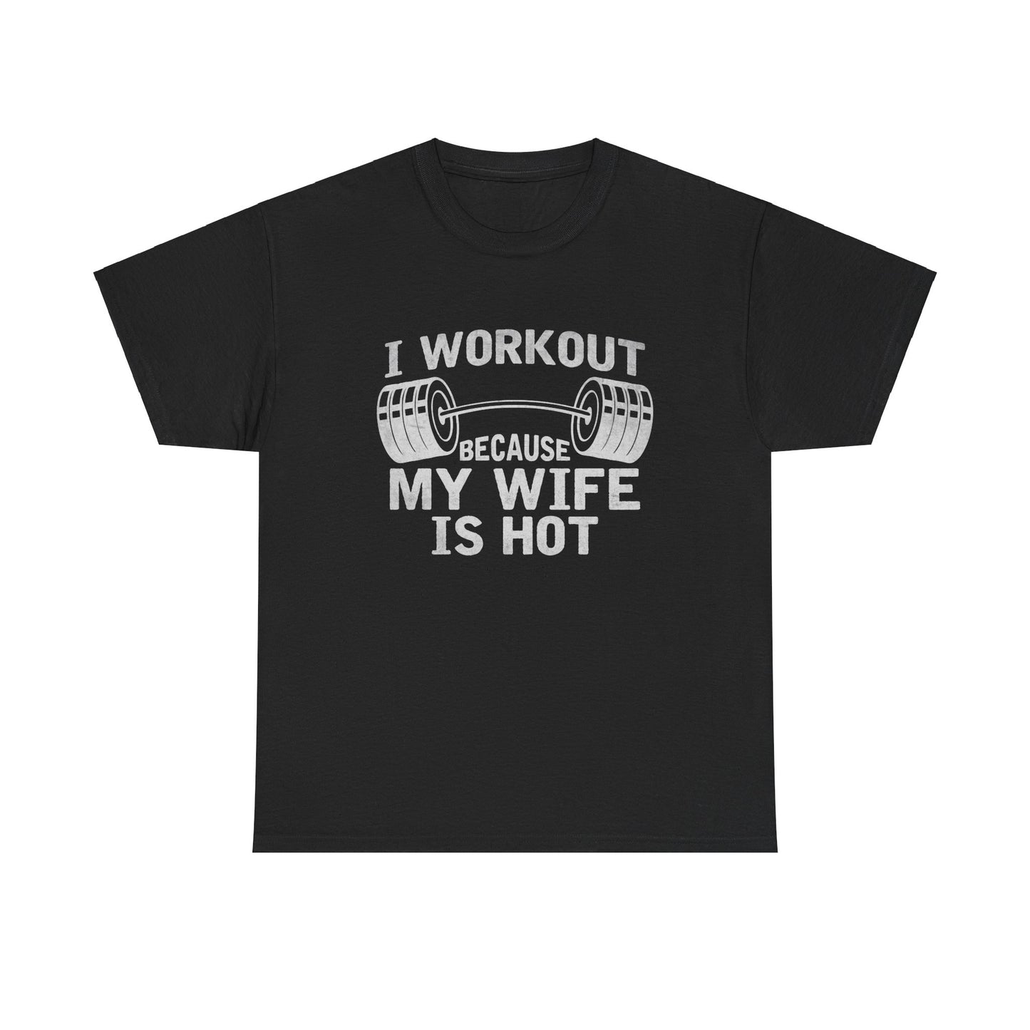 I Workout Unisex Heavy Cotton Tee - Perfect for Gym Fans