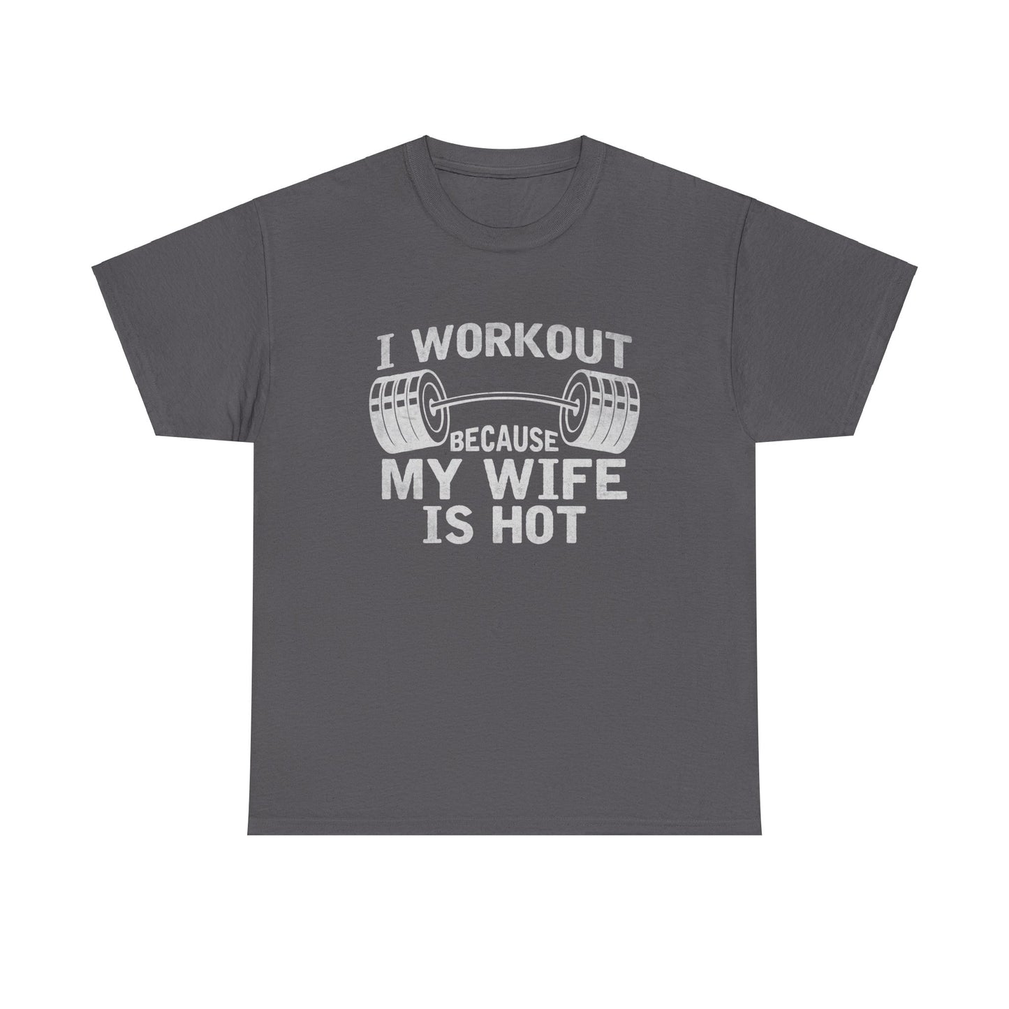 I Workout Unisex Heavy Cotton Tee - Perfect for Gym Fans