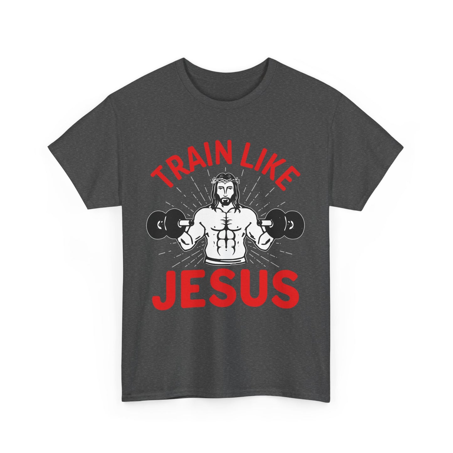 Train like Jesus Unisex Heavy Cotton Tee - Perfect for Gym Fans