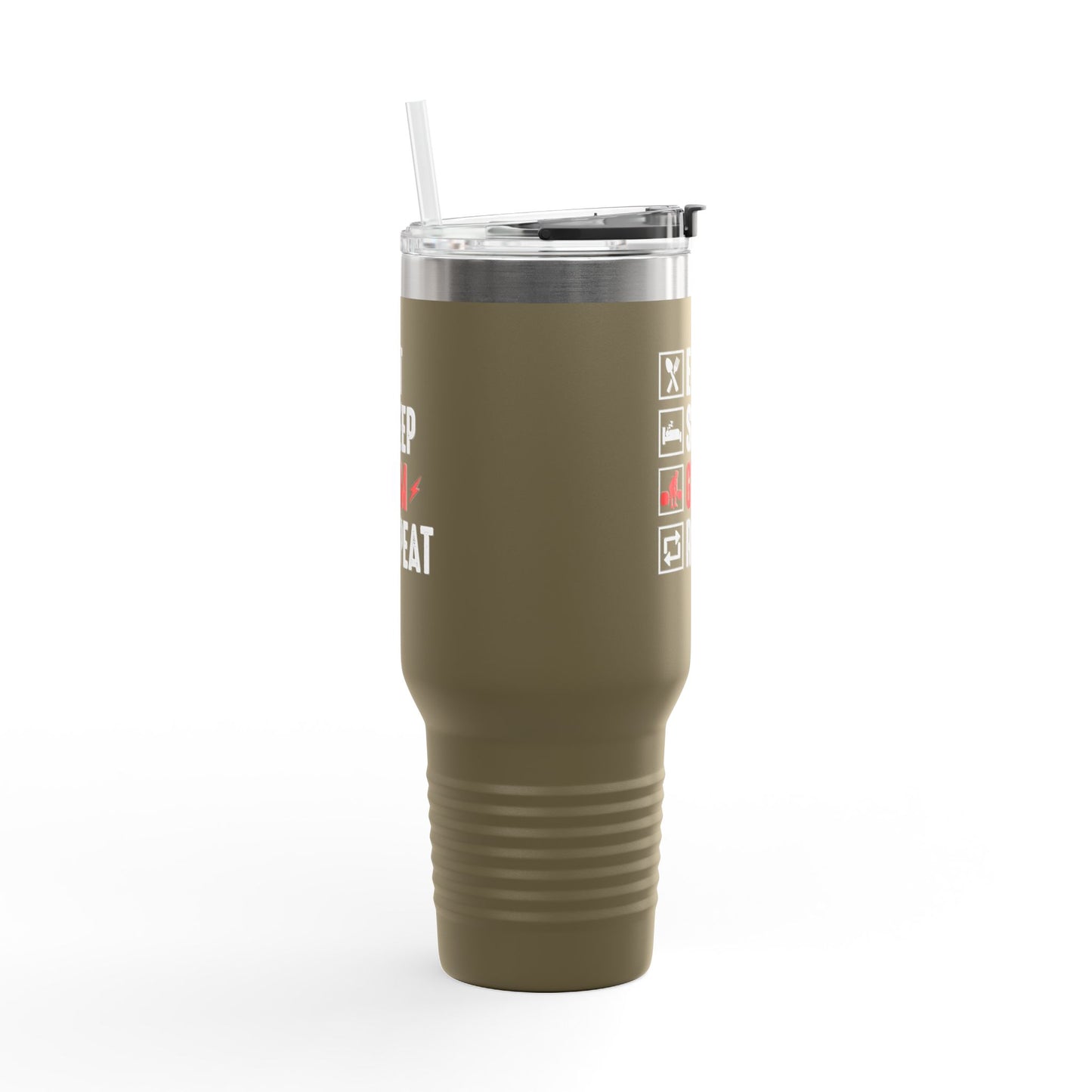 Eat Sleep Gym Repeat Insulated Travel Mug - 40oz