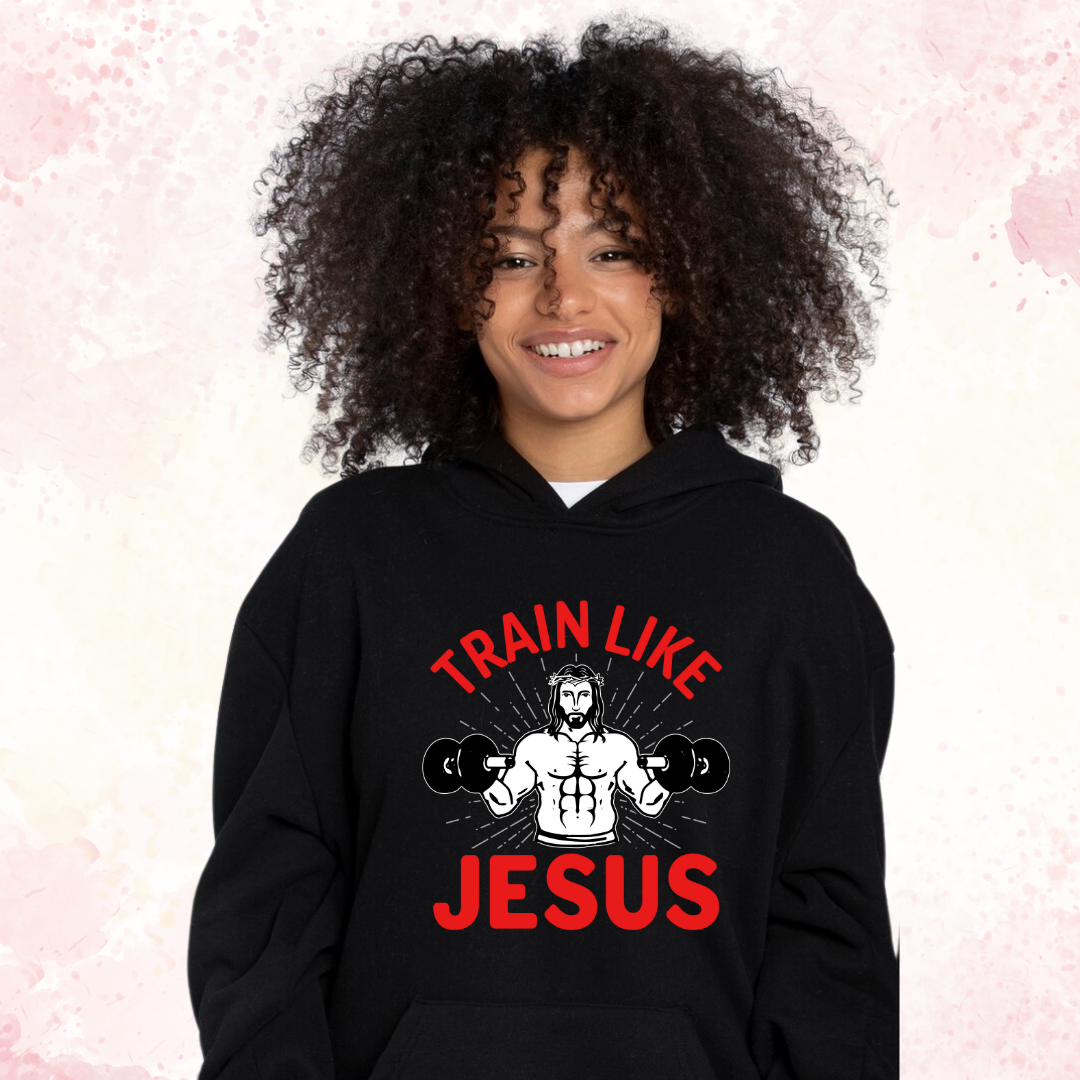 Train Like Jesus Hoodie - Three-Panel Fleece